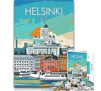Puzzle per adolescenti Helsinki Poster vintage Puzzle da 1000 pezzi per adulti e ragazzi, giocattoli, giochi educativi, antistress, collezione di artisti, belle arti 26x38cm