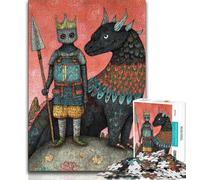 Puzzle per adolescenti "Il cavaliere del drago" da 1000 pezzi, giocattolo educativo intellettuale decomprimente, regalo di compleanno, regali, decorazione murale 38x26cm