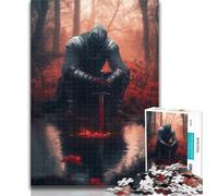 Puzzle per adolescenti "Il cavaliere nella foresta", puzzle per adulti da 1000 pezzi, giocattoli educativi per l'apprendimento, giochi per famiglie, migliorano l'amore tra coppie, 26x38cm