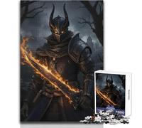 Puzzle per adolescenti "Il cavaliere oscuro con la spada fiammeggiante", 1000 rompicapo, gioco educativo memorabile, regalo sentito, dimensioni 38x52cm