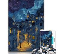 Puzzle per adolescenti Jigsaw Street Under The Night Sky, 1000 pezzi, gioco per famiglie, antistress, sfida difficile, regali di Babbo Natale segreto, 50x75cm
