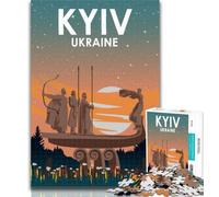 Puzzle per adolescenti Kiev Ucraina di notte Puzzle per adulti 1000 pezzi, giocattoli, giochi educativi, antistress, interazione genitore-figlio 75x50cm