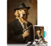 Puzzle per adolescenti Killer Golden Retriever Puzzle da 1000 pezzi per adulti e adolescenti regali di Babbo Natale segreto per bambini dai 14 anni (26x38cm)