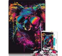 Puzzle per adolescenti Koala con cuffie e occhiali da sole Puzzle per adulti 1000 pezzi ideale come regalo per tutta la famiglia dai 14 anni in su (50x75cm)