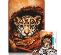 Puzzle per adolescenti Leopardo nella grotta Puzzle da 1000 pezzi stimolanti giochi di attività per famiglie Giocattolo fai da te per regali di decorazione da parete per la casa 26x38cm