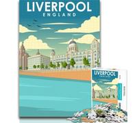 Puzzle per adolescenti Liverpool, Inghilterra, 1000 pezzi, per adolescenti e adulti, fai da te, moderno, arte murale, arredamento per la casa, 75x50cm