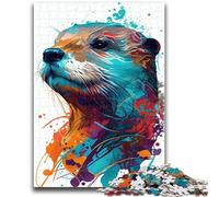 Puzzle per adolescenti Lontra Pop Art Animale Cervello Sfida di intelligenza Giocattoli avvincenti Regalo di compleanno, regali, arte murale 50x75cm