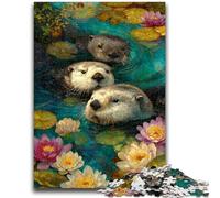 Puzzle per adolescenti Lotus e Otter, analisi e logica con pezzi completamente interconnessi di forma casuale per bambini dai 14 anni in su 26X38CM