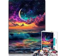 Puzzle per adolescenti Luna sul mare Puzzle 1000 pezzi per adolescenti giocattoli educativi per l'apprendimento Decorazioni per la casa e regali unici (26x38cm)