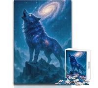 Puzzle per adolescenti "Lupo celeste che ulula alla galassia" da 1000 pezzi Un'esperienza di apprendimento attraverso il gioco Un regalo sentito per occasioni speciali Dimensioni: 38x26cm