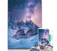 Puzzle per adolescenti Lupo nella neve 1000 pezzi per adolescenti, collezione di artisti, belle arti per età 14 anni in su 75x50cm