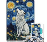 Puzzle per adolescenti Lupo sotto il cielo notturno Puzzle 1000 pezzi per adulti e ragazzi giocattoli giochi educativi antistress collezione di artisti belle arti (26x38cm)