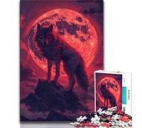 Puzzle per adolescenti Lupo sotto la luna di sangue, aiuta il cervello a esercitare giocattoli avvincenti per coltivare la pazienza Decorazione perfetta 38X26CM