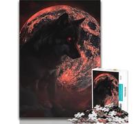 Puzzle per adolescenti "Lupo sotto la luna di sangue" Puzzle per adulti 1000 pezzi, per età 14+ Gioco impossibile Il miglior regalo per adulti e adolescenti (38x26cm)