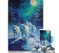 Puzzle per adolescenti "Lupo sotto l'aurora boreale", 1000 pezzi, giochi educativi, decorazione da parete, regali unici per compleanno e Natale, 38x26cm