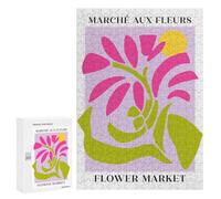 Puzzle Per Adolescenti Marche Aux Fleurs Print Puzzle Per Adolescenti Attività Per Famiglie Per Compleanni, Natale E Regali Unici 300 PCS