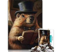 Puzzle per adolescenti Marmotta che legge un libro, puzzle da 1000 pezzi per adulti e adolescenti, giocattoli per l'intrattenimento della famiglia, ideale come regalo per tutta la famiglia, 50x75cm