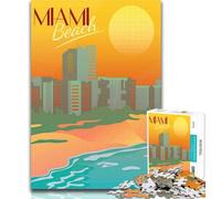 Puzzle per adolescenti Miami Beach Travel Art 1000 pezzi Puzzle per adulti e adolescenti, antistress Staycation Kill Time Regalo divertente 75x50cm
