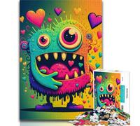Puzzle per adolescenti Monster Love Frenzy Art Puzzle per adolescenti, ideali come regali per tutta la famiglia, adatti per bambini dai 14 anni in su (dimensioni 75x50cm)