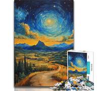 Puzzle per adolescenti Montagne sotto il cielo notturno, sfida di intelligenza cerebrale, giocattoli avvincenti, regalo di compleanno, regali, arte murale (38x26cm)