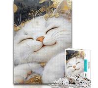 Puzzle per adolescenti motivo: gatto fantasy 1000 pezzi difficili con pezzi completamente interconnessi e di forma casuale per bambini dai 14 anni in su (50x75cm)