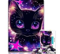 Puzzle per adolescenti motivo: stella gatto nero puzzle per adulti 1000 pezzi giocattoli educativi per l'apprendimento giochi per famiglie migliorano l'amore tra coppie (26x38cm)