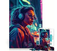 Puzzle per adolescenti Neon Lofi Cyberpunk da 1000 pezzi Recall Boost Gentle Leisure Clean Cut Santa Wish List (38x52cm)