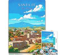 Puzzle per adolescenti New Mexico Santa Fe Travel Puzzle per adulti e ragazzi 1000 pezzi, perfetto per le serate di gioco, giocattolo colorato per regalo a casa 26x38cm