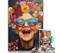 Puzzle per adolescenti "Nonna felice", aiuta il cervello a esercitare i giocattoli avvincenti per coltivare la pazienza, decorazione perfetta (38x26cm)