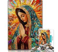 Puzzle per adolescenti Nostra Signora di Guadalupe che prega Puzzle per adolescenti 1000 giocattoli giochi educativi antistress lista dei desideri con Babbo Natale (50x75cm)