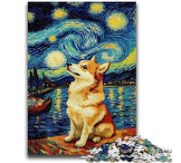 Puzzle per adolescenti Notte stellata Adorabili husky per bambini dai 14 anni in su Gioco pratico Regalo di Natale 50x75cm