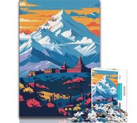Puzzle per adolescenti Paesaggio montano del Nepal, aiuta il cervello ad allenarsi Giocattoli avvincenti per coltivare la pazienza Decorazione perfetta (75x50cm)