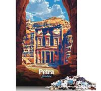 Puzzle per adolescenti Petra, poster di viaggio in Giordania, puzzle da 1000 pezzi, puzzle in legno per adulti, giochi educativi, 1000 pezzi (75x50 cm)
