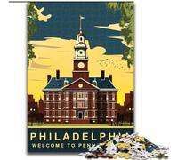 Puzzle per adolescenti Philadelphia, antistress, sfida difficile, regali di Babbo Natale segreto per età 14 anni in su 26x38cm