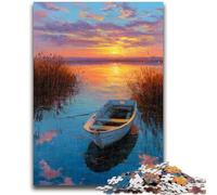 Puzzle per adolescenti Piccola barca al tramonto Adatto a partire dai 14 anni Gioco intellettuale Gioco educativo per compleanni e Natale 50x75cm