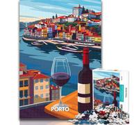 Puzzle per adolescenti Porto Wine Views Puzzle da 1000 pezzi per adulti e adolescenti, regali di Babbo Natale segreto per bambini dai 14 anni in su, 75x50cm