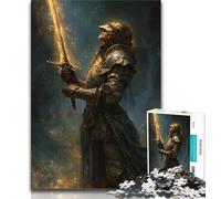 Puzzle per adolescenti, possente cavaliere medievale, aiuta il cervello a esercitare i giocattoli avvincenti per coltivare la pazienza, regalo per compleanni (38x26cm)