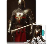 Puzzle per adolescenti, possente cavaliere medievale, sfida di intelligenza cerebrale, giocattoli avvincenti, regalo di compleanno, regali, arte murale 75X50CM