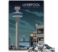 Puzzle per adolescenti, poster di viaggio di Liverpool, puzzle da 1000 pezzi, giochi educativi, decorazione da parete, regali unici per compleanno e Natale (26x38cm)