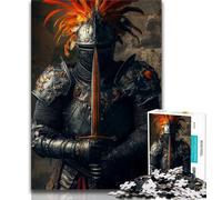 Puzzle per adolescenti, potente cavaliere medievale, aiuta il cervello a esercitare giocattoli avvincenti per coltivare la pazienza, decorazione perfetta 38X26CM