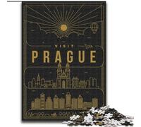Puzzle per adolescenti Praga Repubblica Ceca, analisi e logica con pezzi completamente interconnessi di forma casuale per bambini dai 14 anni in su 50x75cm