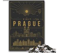 Puzzle per adolescenti Praga Repubblica Ceca, impegnativo e difficile con pezzi completamente interconnessi di forma casuale 75x100cm