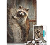 Puzzle per adolescenti "Procione su un albero" per adulti, 1000 pezzi, ideale come regalo per tutta la famiglia, dai 14 anni in su, 50x75cm