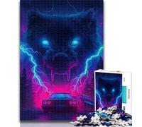 Puzzle per adolescenti Puzzle Black Wolf per adulti 1000 pezzi, giocattoli, giochi educativi, antistress, migliora l'amore tra coppie, 26x38cm