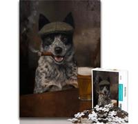 Puzzle per adolescenti, puzzle con cani da pastore che fumano, per ammazzare il tempo durante le vacanze a casa, con pezzi completamente interconnessi e di forma casuale (dimensioni 38x26cm)