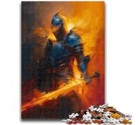 Puzzle per adolescenti, puzzle con cavaliere medievale maestoso, puzzle per adolescenti, antistress, per ammazzare il tempo, lista dei desideri con Babbo Natale (38x26cm)