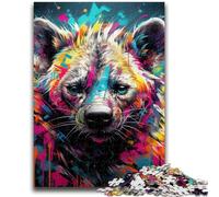 Puzzle per adolescenti, puzzle con graffiti di iene per adolescenti, giocattoli per l'intrattenimento della famiglia con poster abbinato e foglio di quiz (50x75cm)