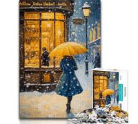 Puzzle per adolescenti, puzzle con paesaggi urbani innevati, giochi educativi, decorazioni per la casa, adatti per la decorazione della scrivania (dimensioni 75x50cm)