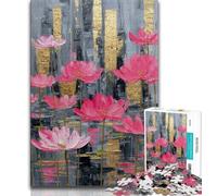 Puzzle per adolescenti puzzle con pittura a olio di loto per adulti giocattoli di gioco stimolanti ideali come regalo per tutta la famiglia (26x38cm)