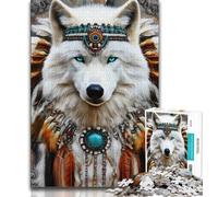 Puzzle per adolescenti puzzle con totem del lupo 1000 pezzi per adulti regalo di compleanno regali arte murale per bambini dai 14 anni in su (26x38cm)